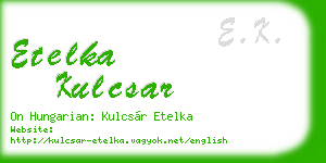 etelka kulcsar business card